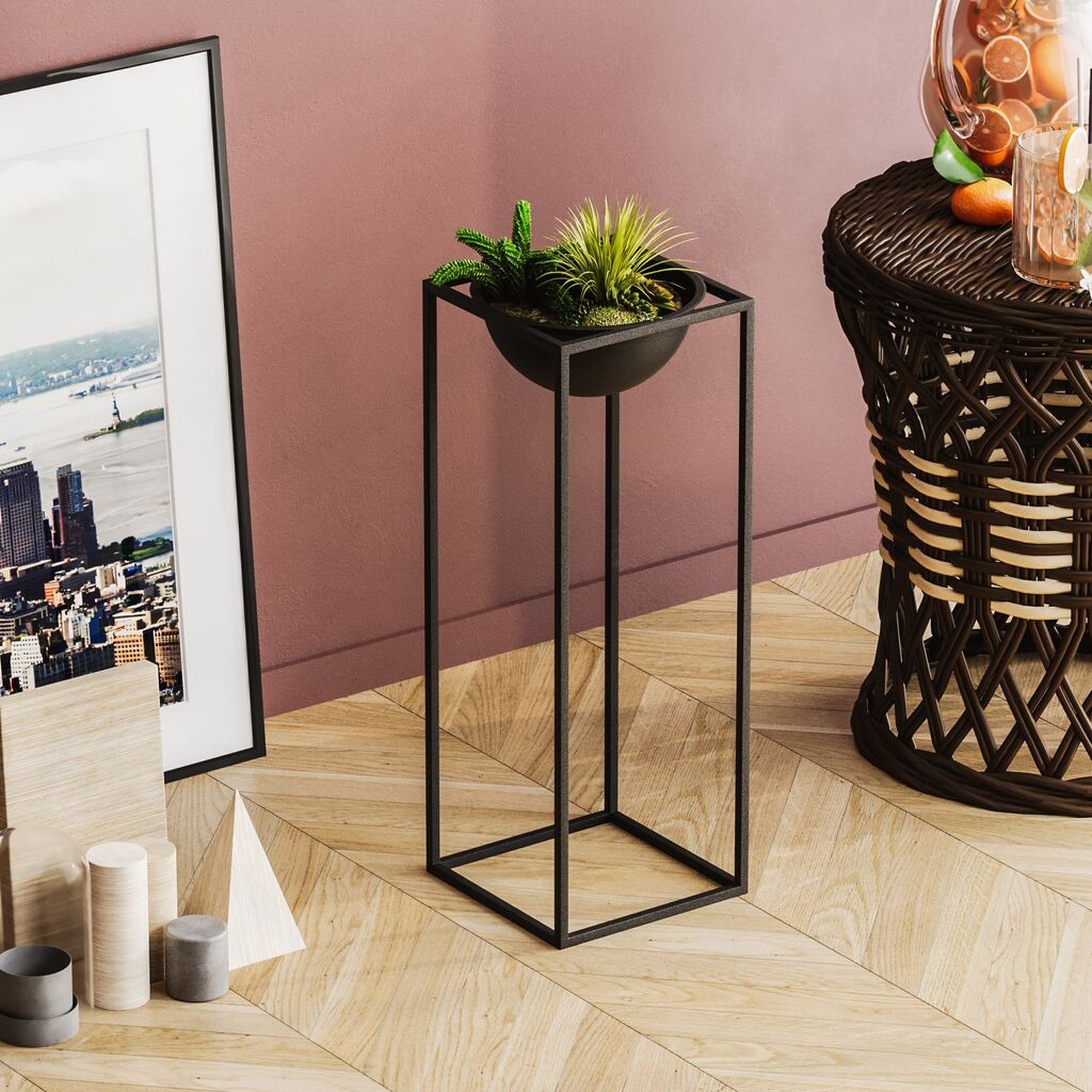 Aberto Design Dekorativna saksija GED-021, 22x60 cm, O 20 cm ,, Crna