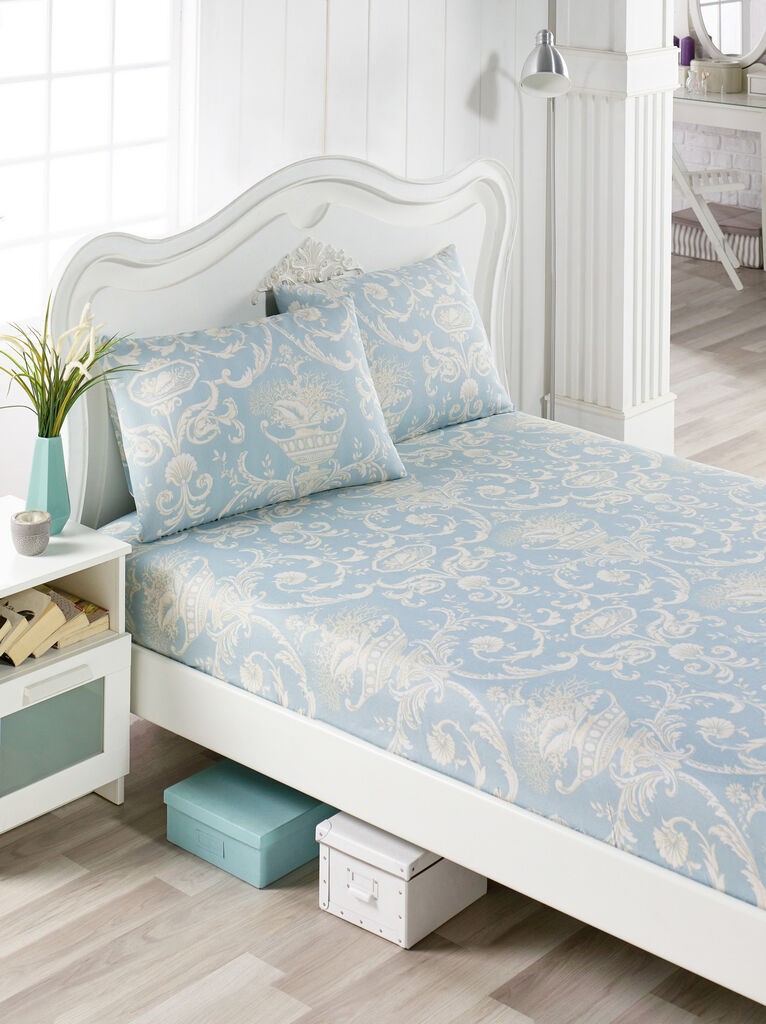 L'essentiel Maison Set čaršaf i 2 jastučenice Tuval, 160x200+20 cm, Plavo-krem