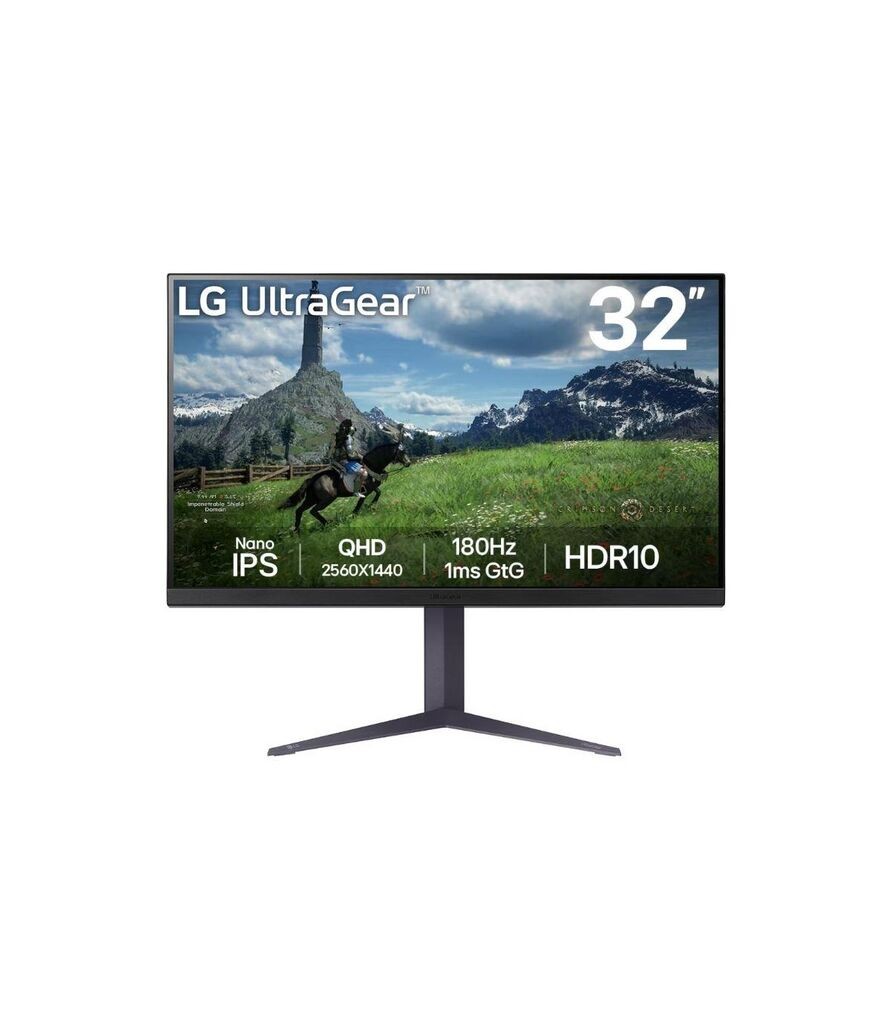 LG monitor 32GS85Q-BNanoIPS, 32", QHD, 180Hz, IPS, 350cd, 1ms, 2xHDMI, DP, 2xUSB 3.0, tamno sivi