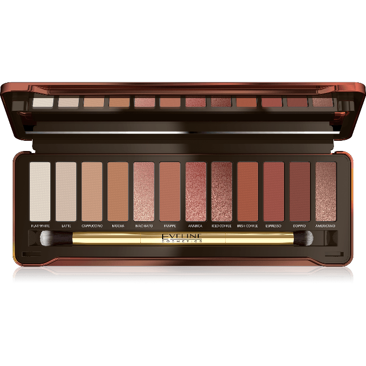 Eveline Paleta senki za oči Charming Mocha, 12 boja