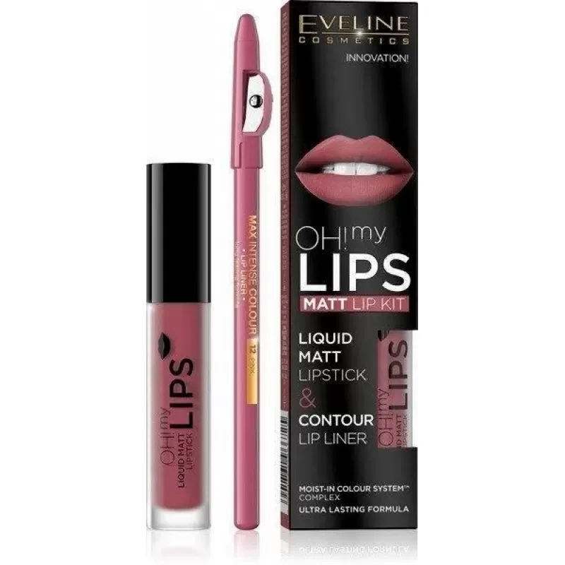 Eveline Set mat tečni karmin i olovka My Lips, 06, 4.5ml