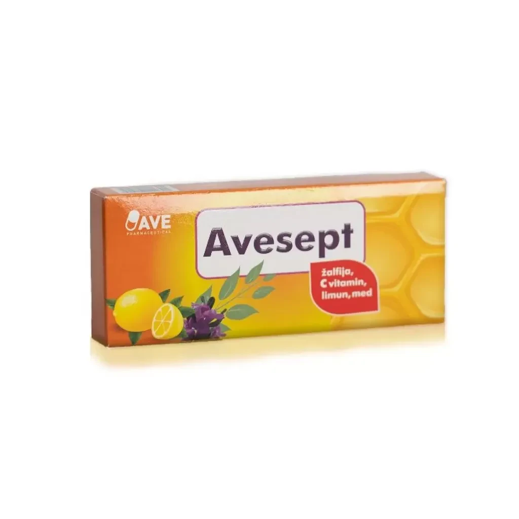 Avesept Oriblete za upalu ždrela i usta Žalfija, 20 komada