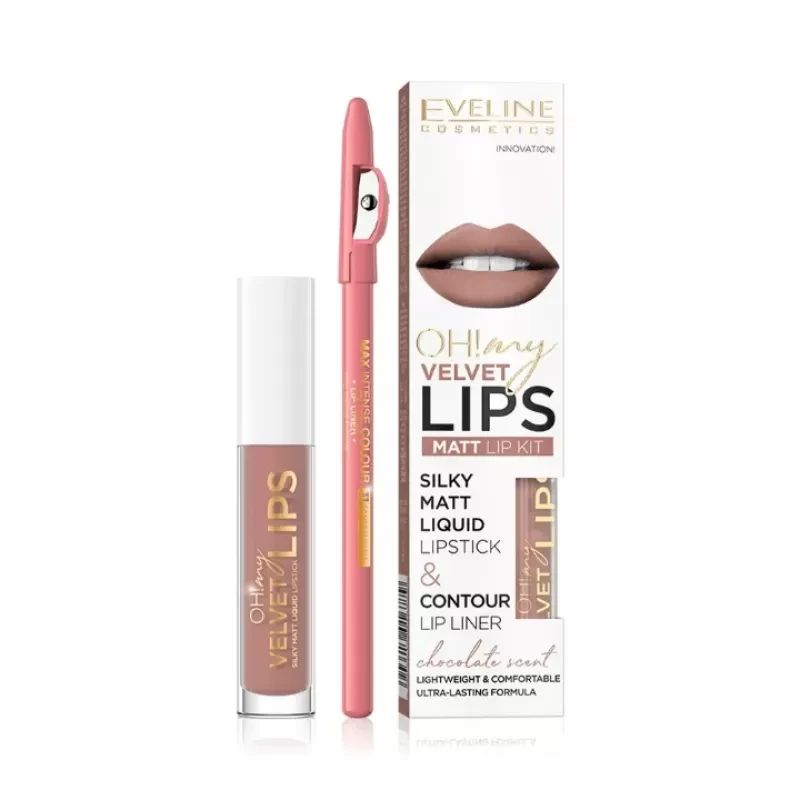 Eveline Set mat tečni karmin i olovka My Lips, 11, 4.5ml