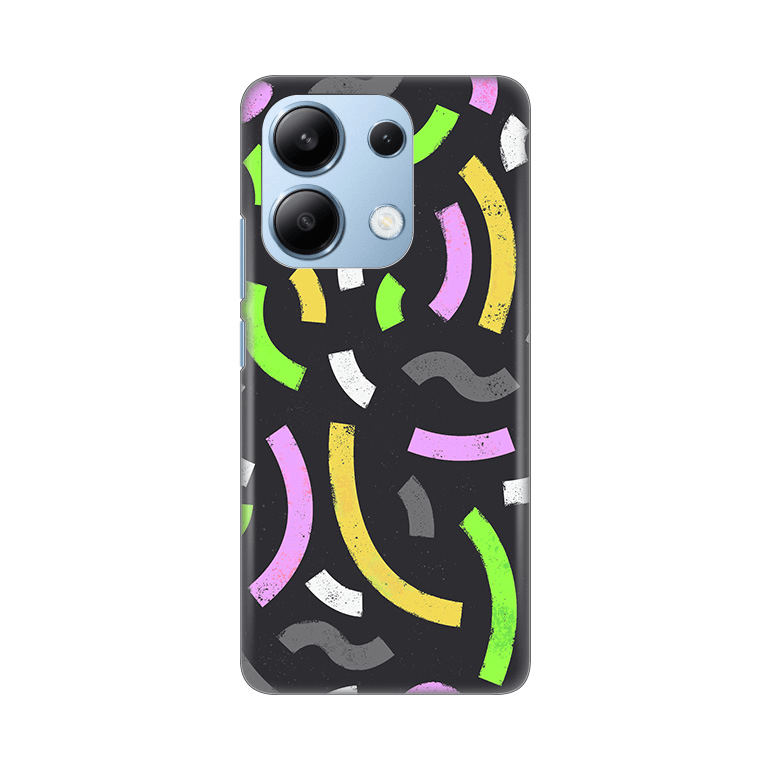 Silikonska maska Print za mobilni telefon Xiaomi Redmi Note 13 4G (EU) Happy Lines, Siva