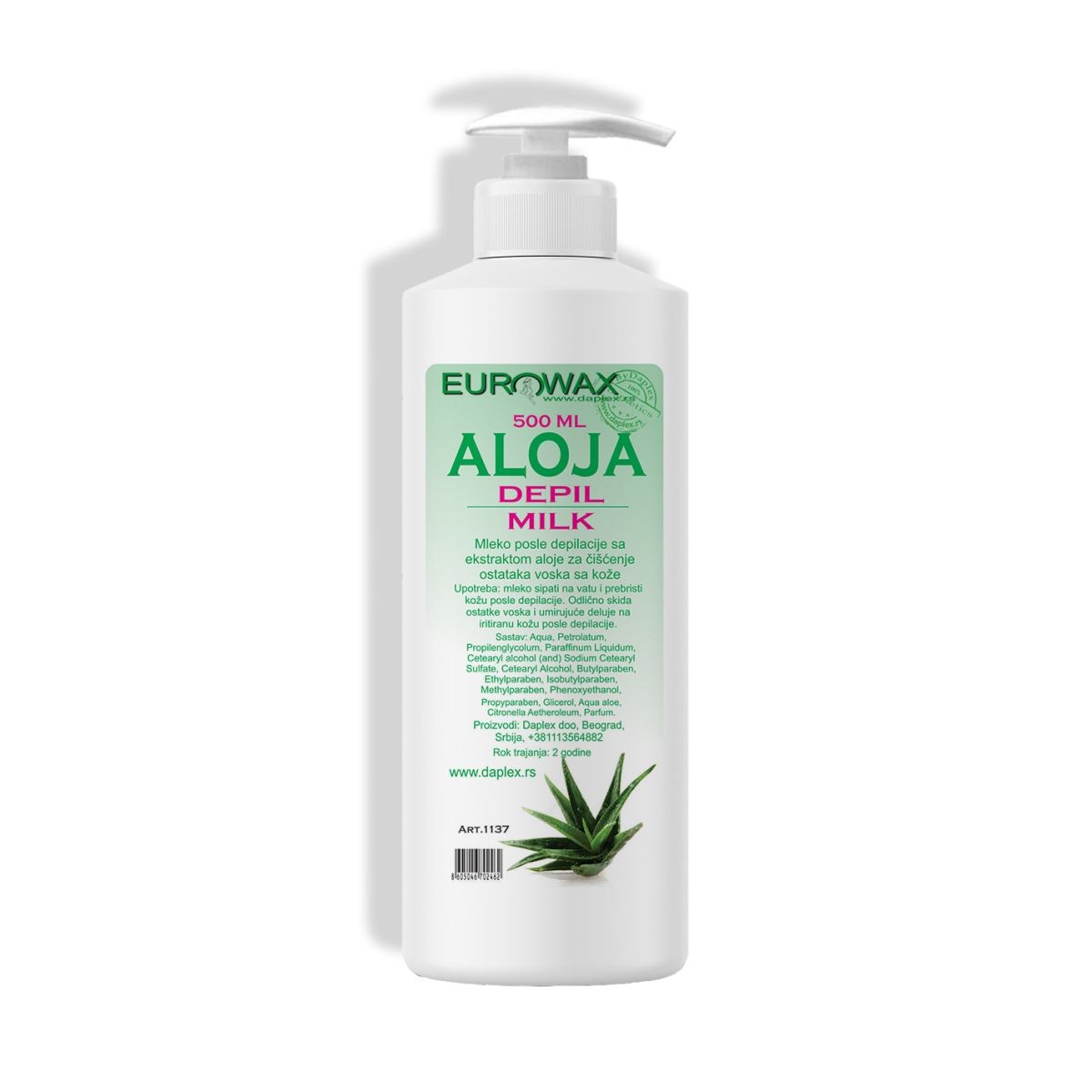 Eurowax Aloja depil milk, 500ml