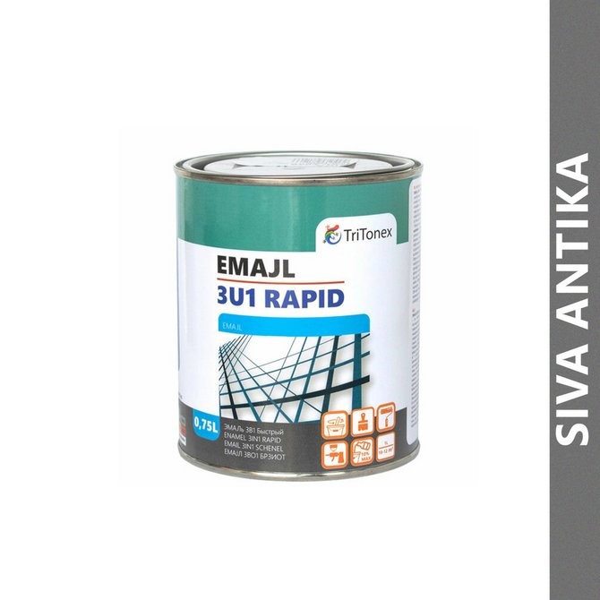TRITONEX Emajl za metal 3u1 Rapid, 0.75l, Siva antika