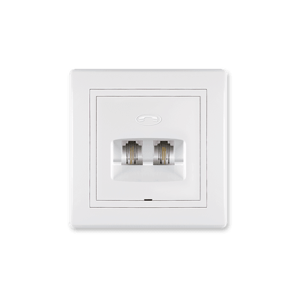 ALING CONEL Dvostruka telefonska priključnica, RJ12, Bela