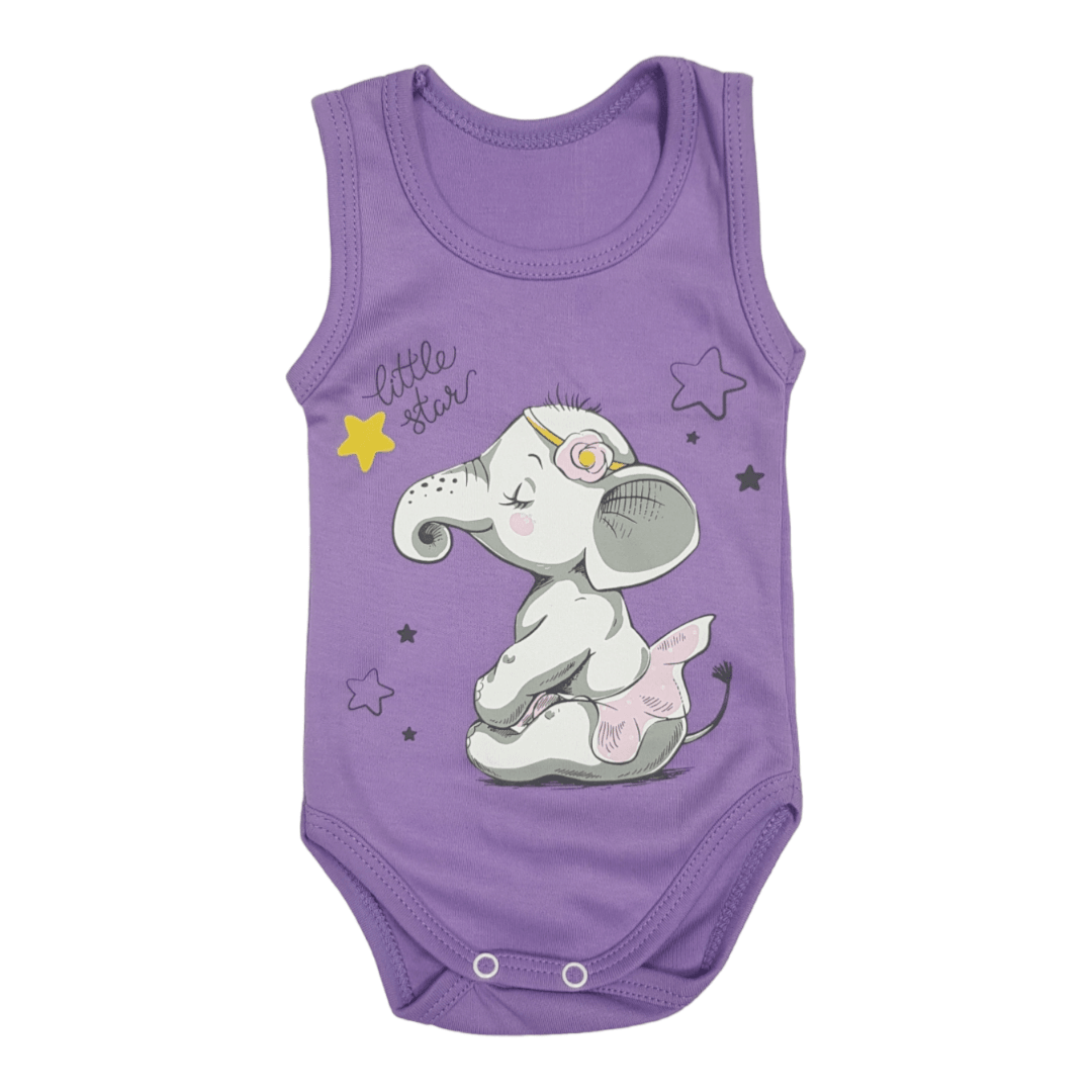 CORALL Bodi za bebe Slon, Ljubičasti