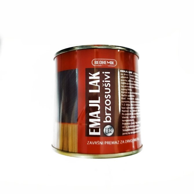 BEOHEMIK Brzosušivi emajl lak, 0.2l, Crni sjaj
