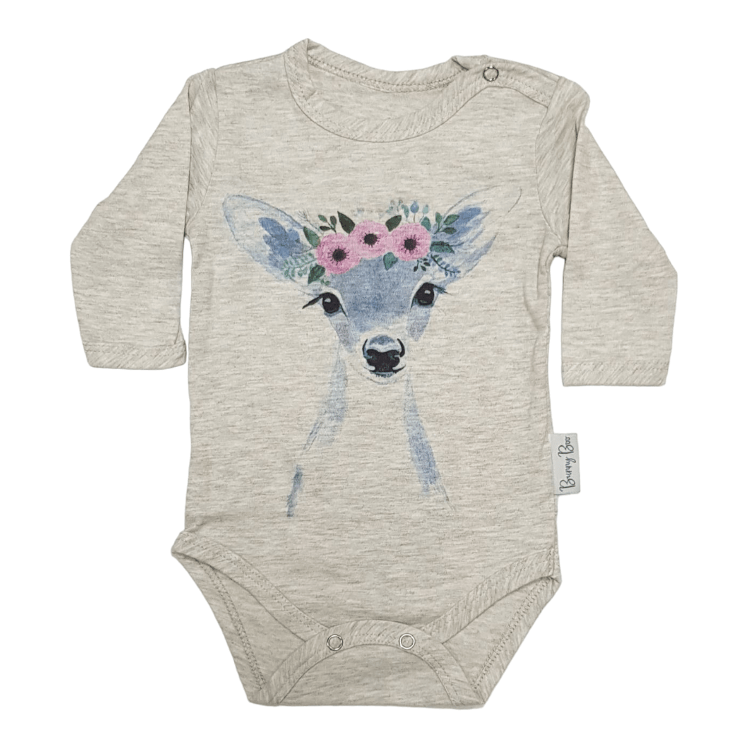 BUNNY BOO Bodi za bebe dugih rukava Lane, Sivi