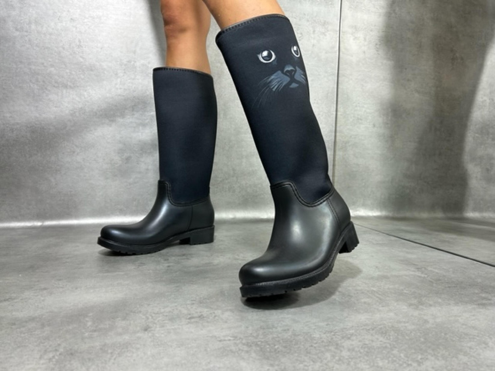 MISMI Ženske gumene crne čizme