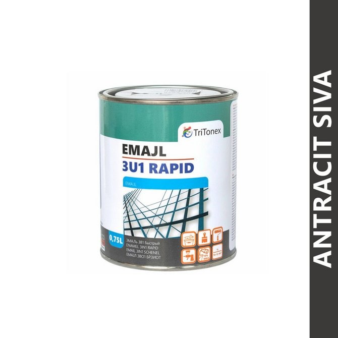 TRITONEX Emajl za metal 3u1 Rapid, 0.75l, Antracit siva