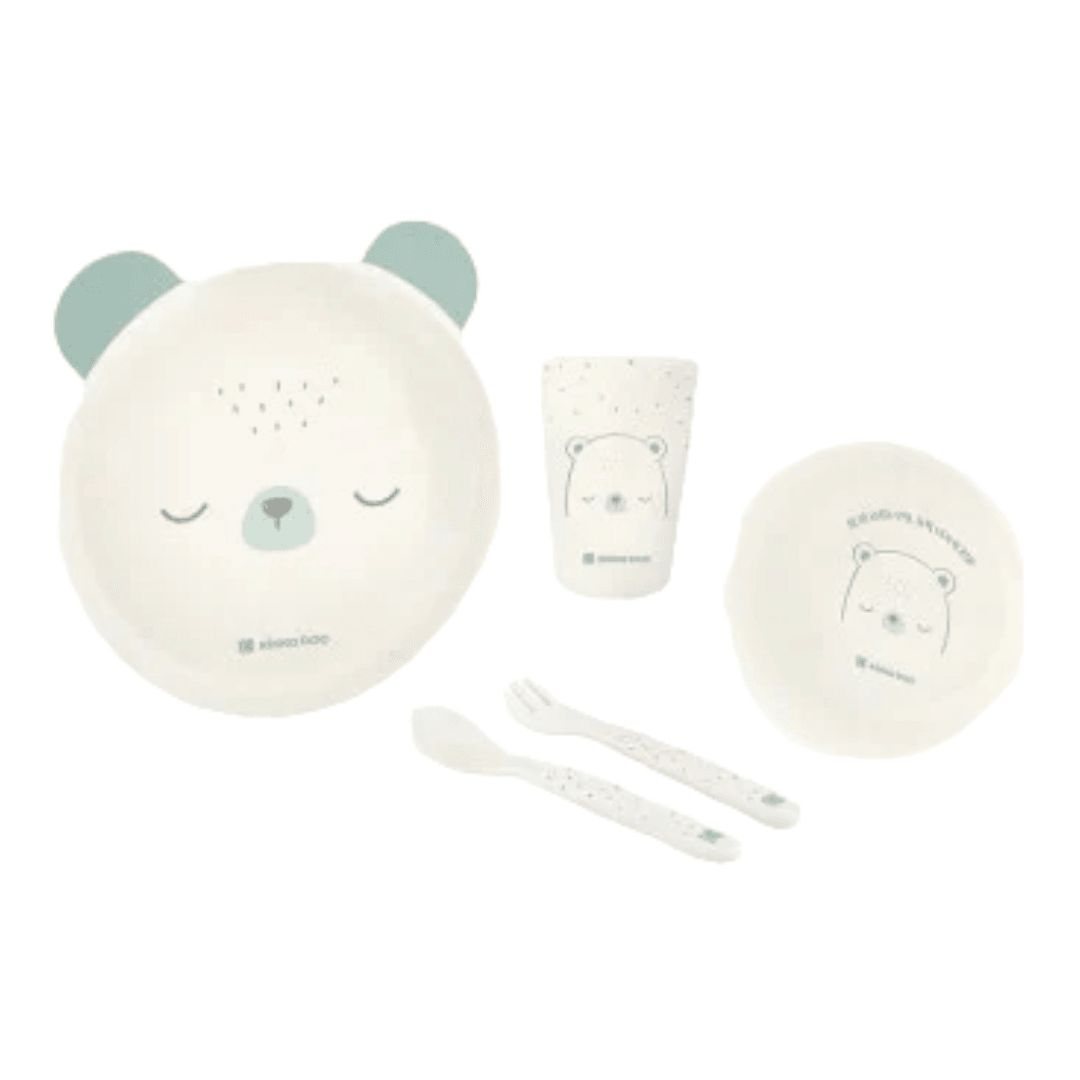 KIKKA BOO Set za hranjenje beba Bear With Me, 4 dela, Zeleni