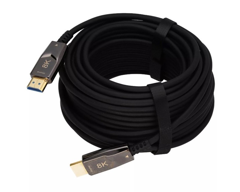 E-GREEN Optički kabl AOC HDMI 2.1 M/M 100m crni 8K/60Hz 48 Gbps, Crni