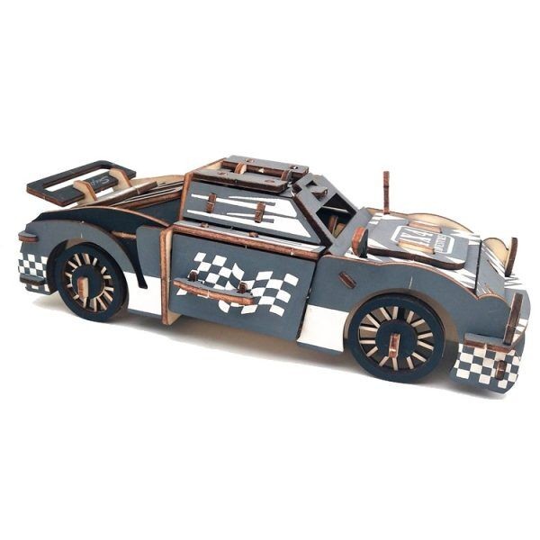 3D drvena slagalica Trkački automobil, 67 delova