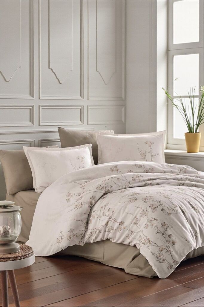 Viktorija Saten posteljina za bračni krevet Clasy Deluxe 200x220 Terra