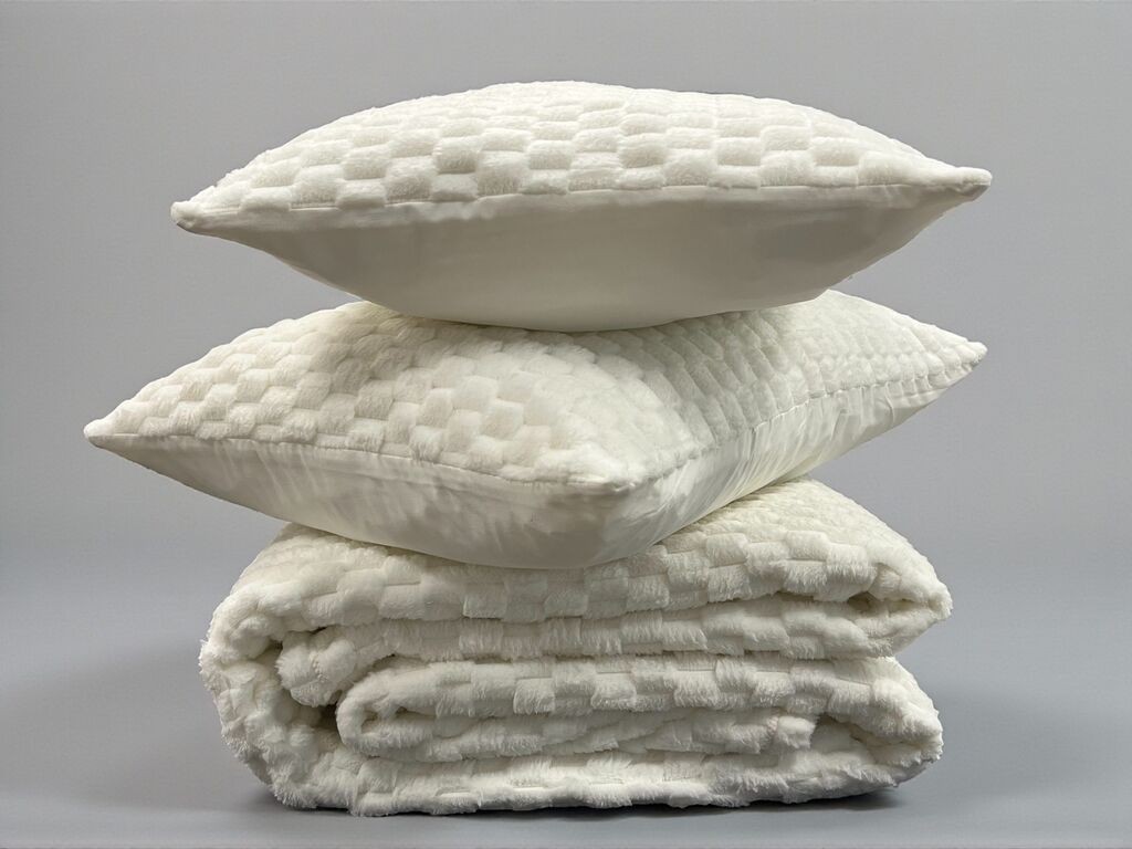 Viktorija Ćebe set Sign – 220x240cm + 2 jastučnice 50x70cm Prljava Bela boja