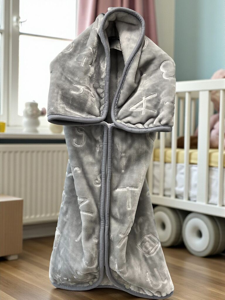 Viktorija Bebi ćebe 2u1 – ćebe, prekrivač i topli bebi džak 80x90cm Bear Grey