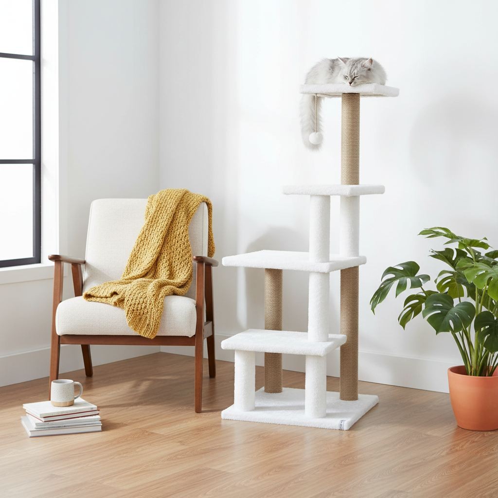 Paws & Whiskers Grebalica za mačke Alessi, Bela