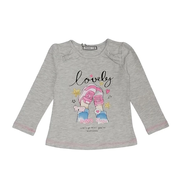 Majica dugih rukava za devojčice 31783, Svetlosiva