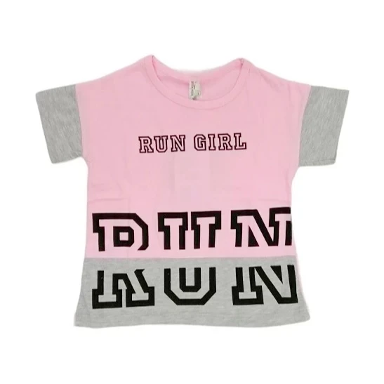 Majica za devojčice Run girl, Roze- krem