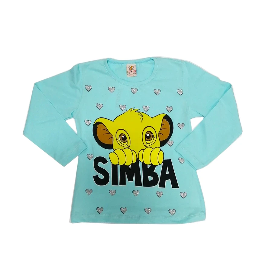Majica dugih rukava za devojčice Smba, Tirkizna
