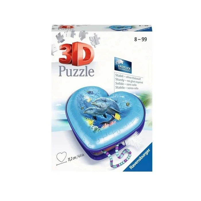 RAVENSBURGER Puzzla 3D Kutija u obliku srca sa delfinima RA11171