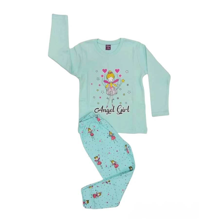 Pidžama za devojčice Angel 24503, Svetlozelena