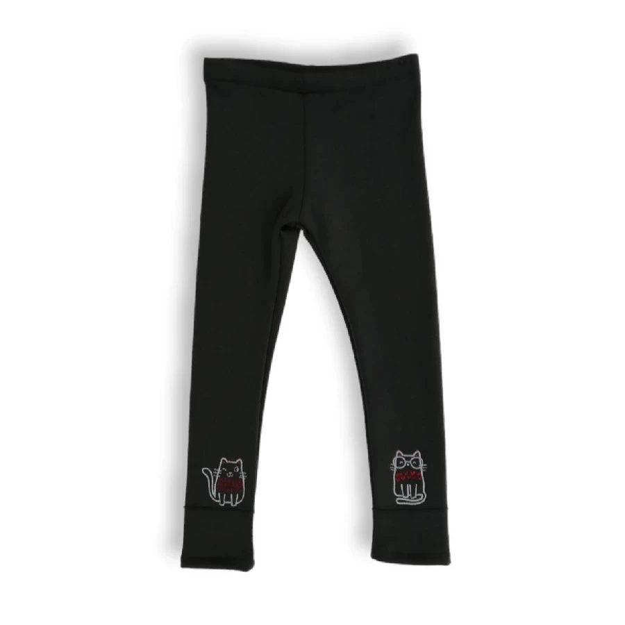 Helanke za devojčice sa motivom mace 9368, Crne