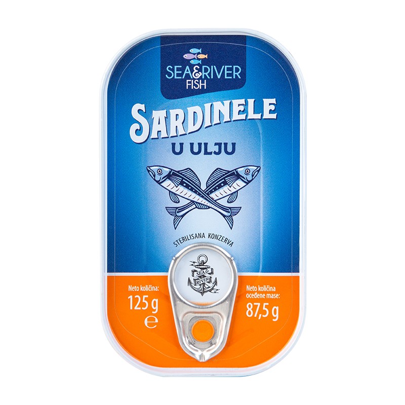 SEA&RIVER FISH Sardinele u ulju, 125g