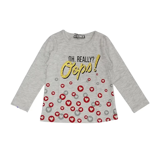 Majica dugih rukava za devojčice 31618, Svetlosiva