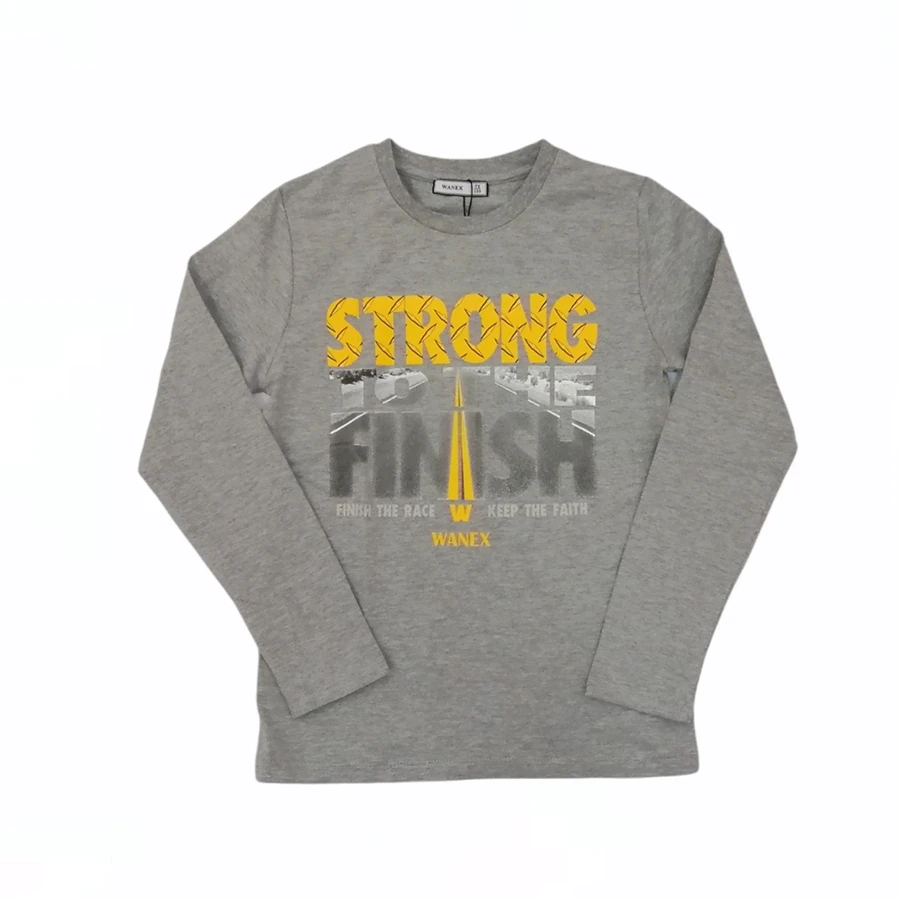 Majica dugih rukava za dečake 15414, Tamnosiva