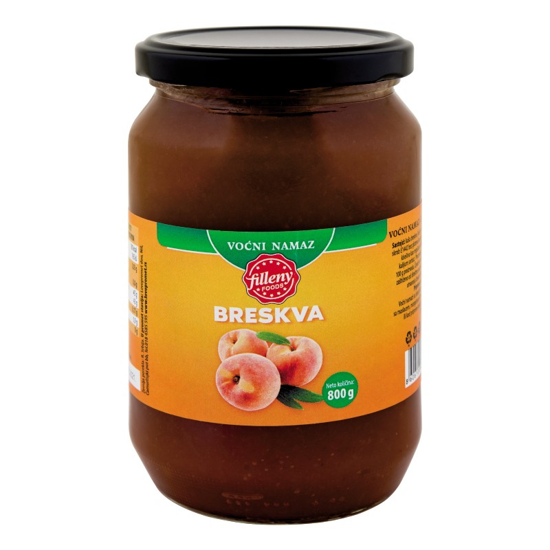 FILLENY FOODS Voćni namaz Breskva, 800g