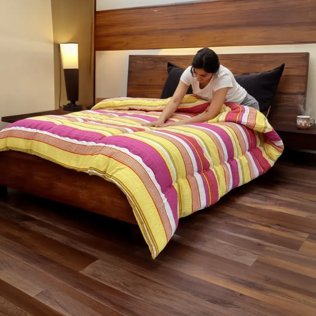 Viktorija Jorgan Silik Soft A1, 200x200 cm, Roze-žuti