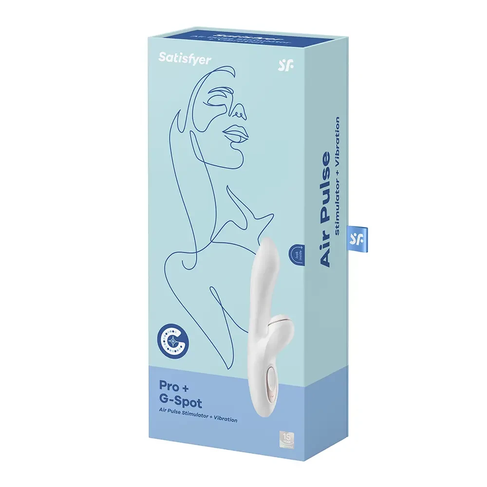 Satisfier Stimulator PRO+G-Spot Air, 2 motora, Beli