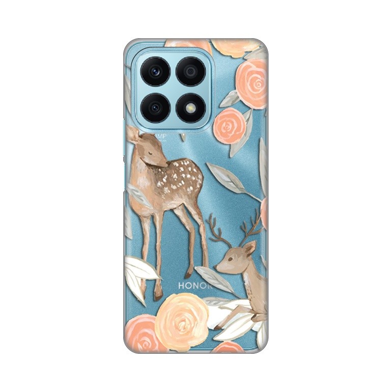 Maska za telefon Silikonska Print Skin za Honor X8a Flower Deer