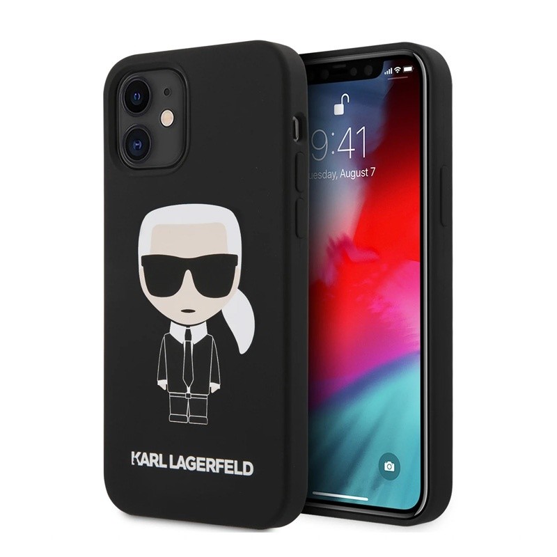 KARL LAGERFELD Maska za telefonHc Silicone Full Body Ikonic za iPhone 12 mini 5.4, Crna
