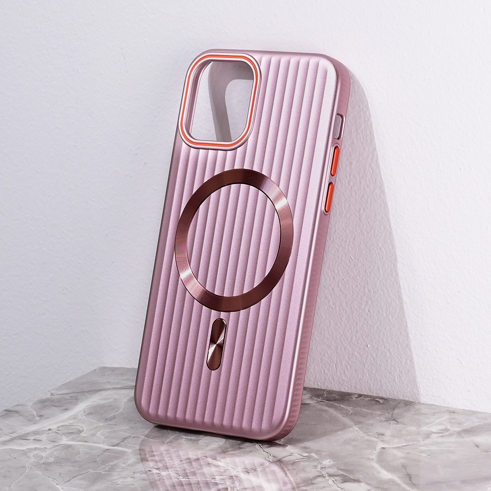 Maska za telefon Magsafe Stripe za iPhone 12 6.1, Roze