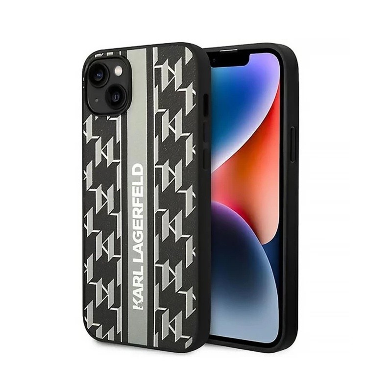 KARL LAGERFELD Maska za telefonHc Monogram stripe za iPhone 14 6.1, Siva