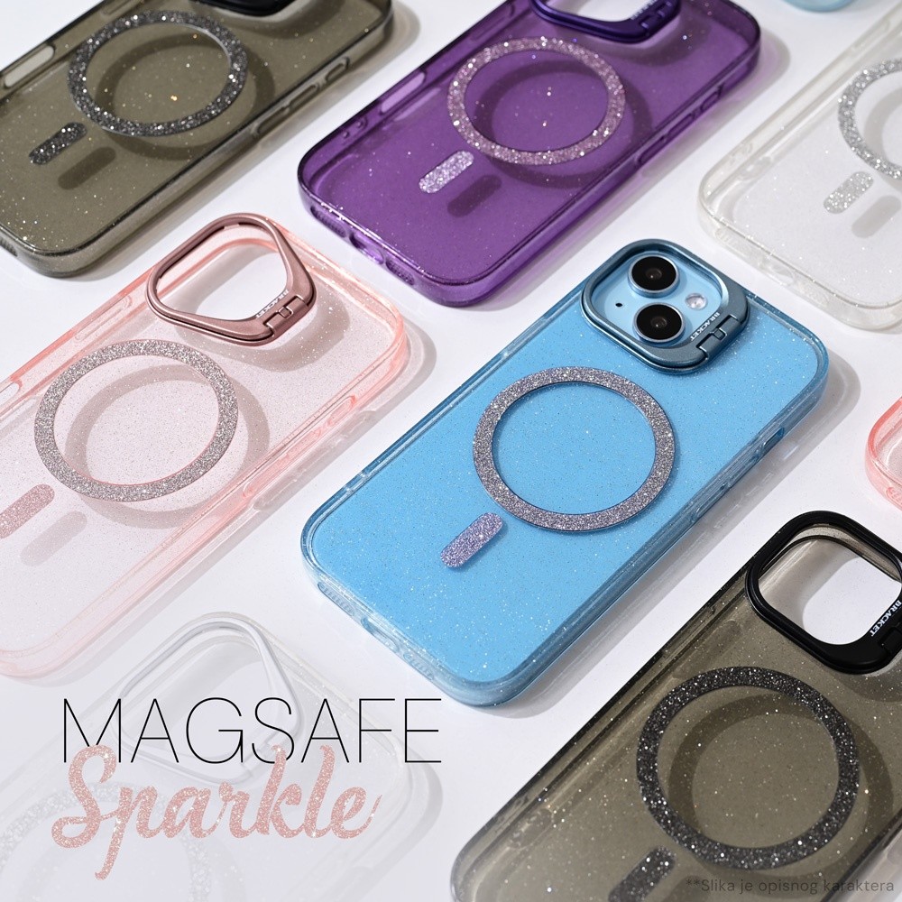 Maska za telefon Magsafe Sparkle za iPhone 15 Pro Max 6.7, Providna