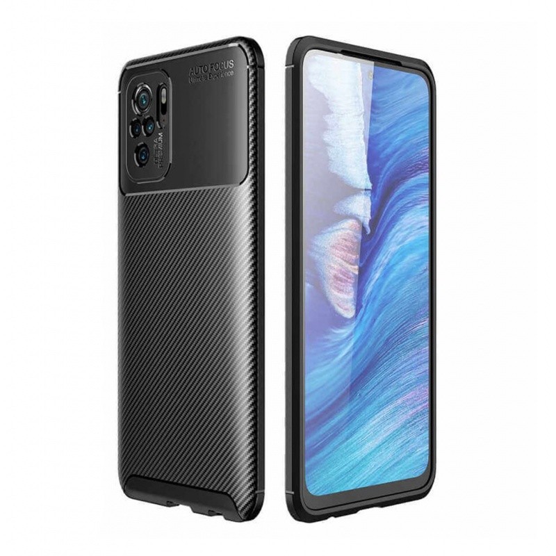 TERACELL Maska za telefon Defender Carbon za Xiaomi Redmi Note 10 4G/Note 10s, Crna