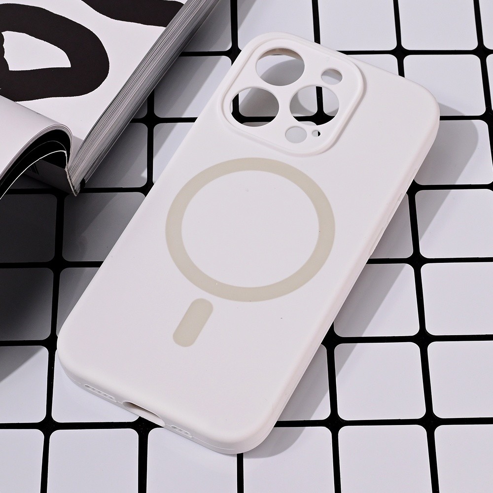 Maska za telefon Magsafe Pure color za iPhone 15 Pro 6.1, Bela
