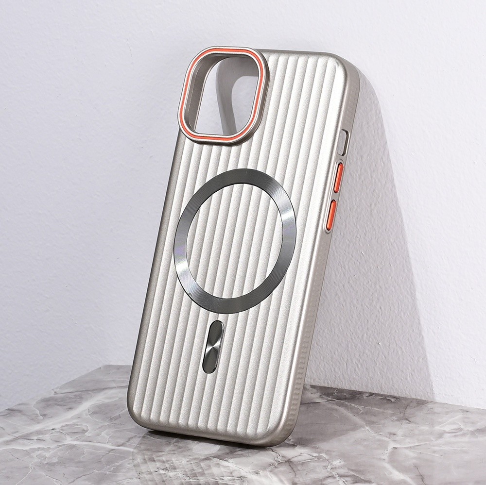 Maska za telefon Magsafe Stripe za iPhone 15 6.1, Siva