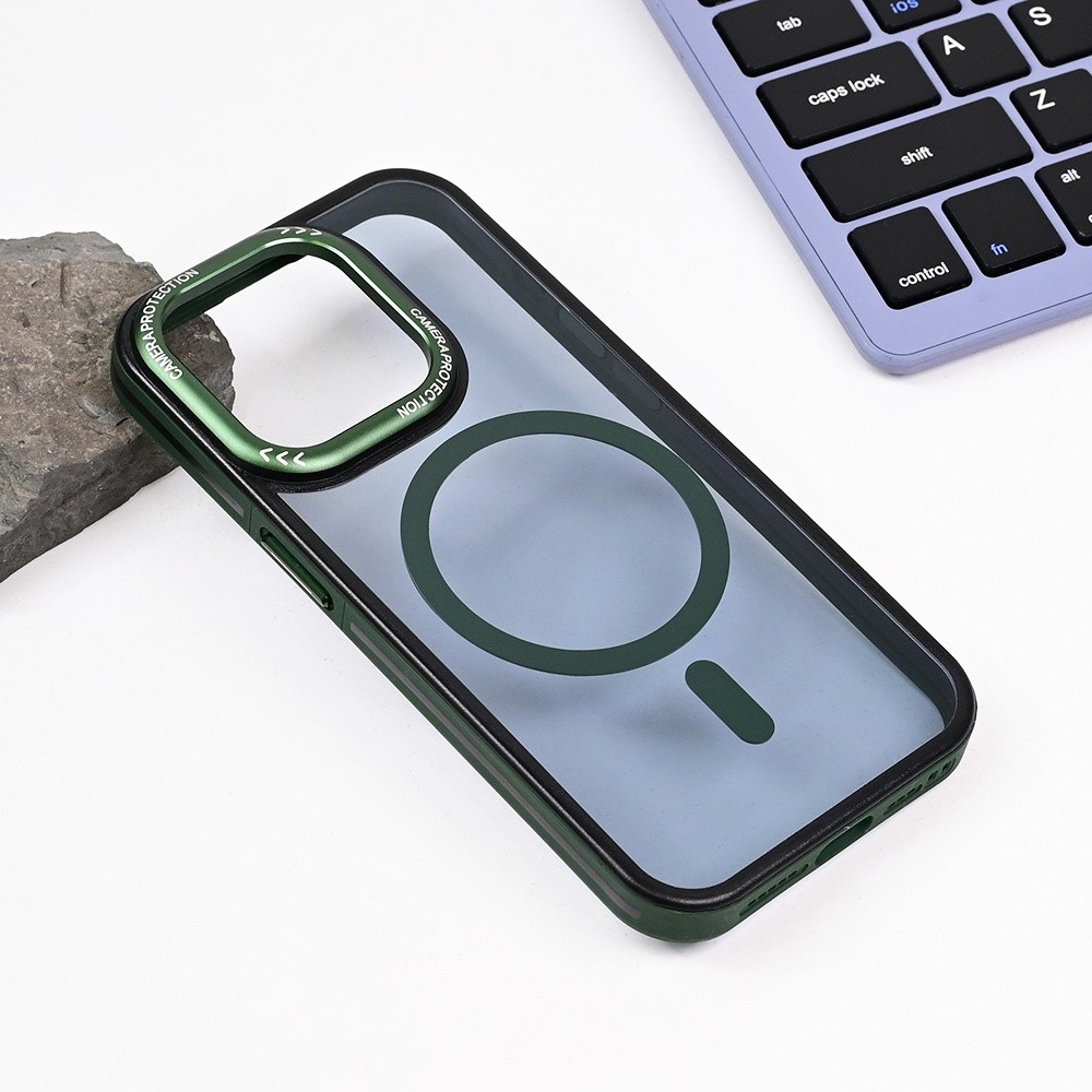 Maska za telefon Magsafe Trendy za iPhone 15 Pro 6.1, Zelena