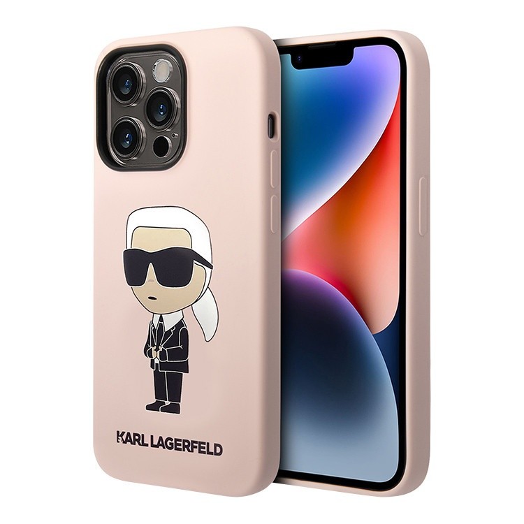 KARL LAGERFELD Maska za telefonHc Silicone NFT Ikonik za iPhone 15 Pro 6.1, Roze