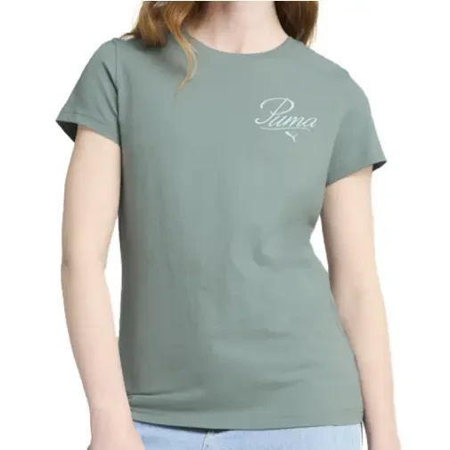 PUMA Ženska majica Ess Script Tee, Maslinasta