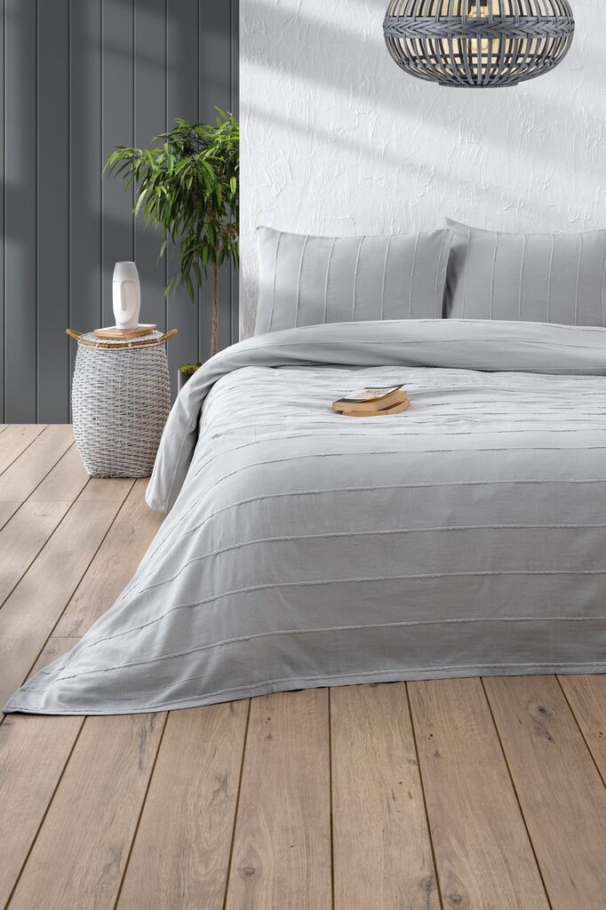 L'essentiel Maison Set Double prekrivač Sedef, 210x220cm, Svetlosiva