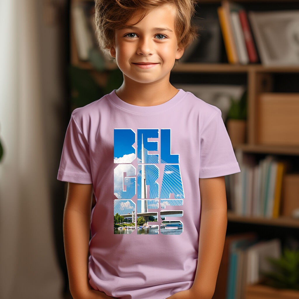 Camiseta Majica sa štampanim printom Cam 195, Dečija, Svetlo roze