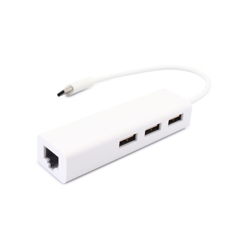 Adapter JWD-T4, Type C na 3 USB 2.0, RJ45