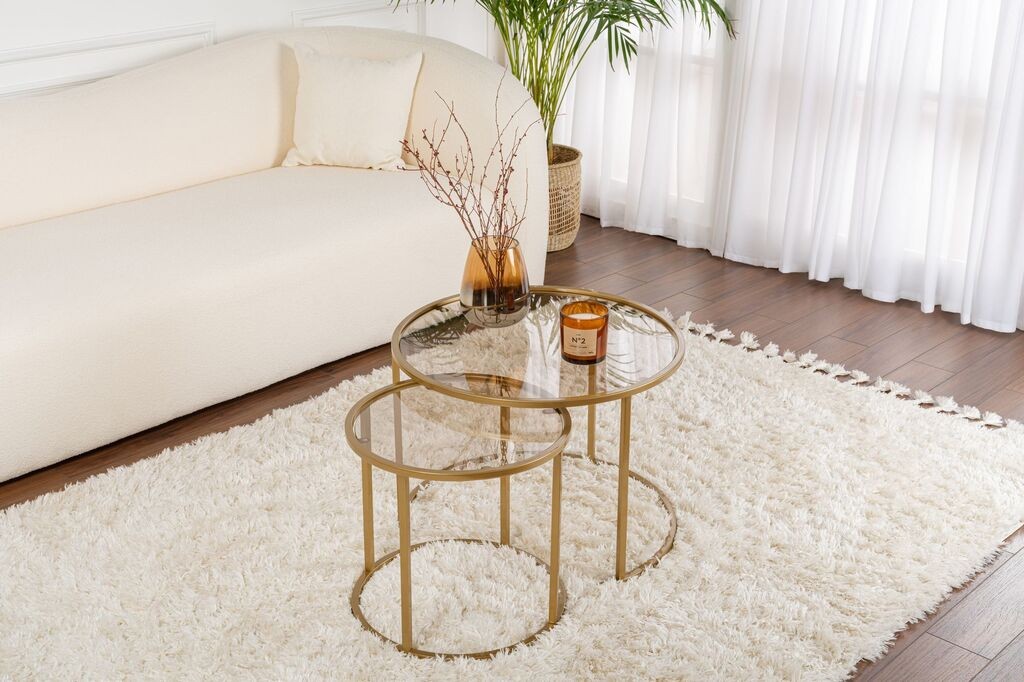 Hanah Home Klub sto-set Aurum, 60x60x43cm, 2 komada, Zlatne boje